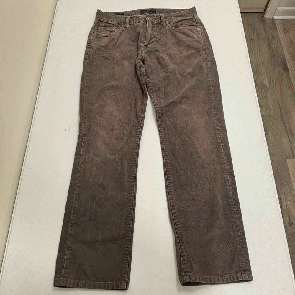 Lucky Brand 221 Original Straight Brown Corduroy Pants Mens 30x30